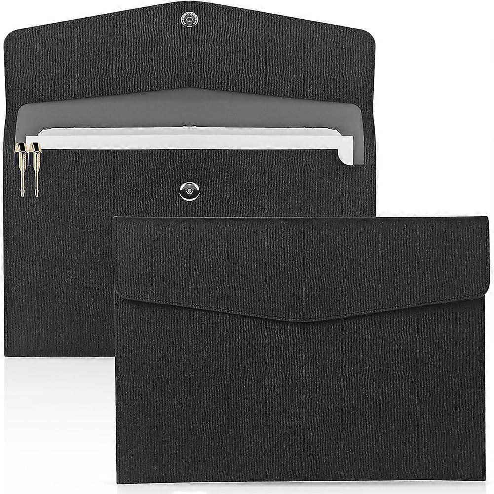 2Pcs Document File Folder, Waterproof Thin PU Leather A4 Envelope Folder Expanding File Organizer Portfolio Storage Case