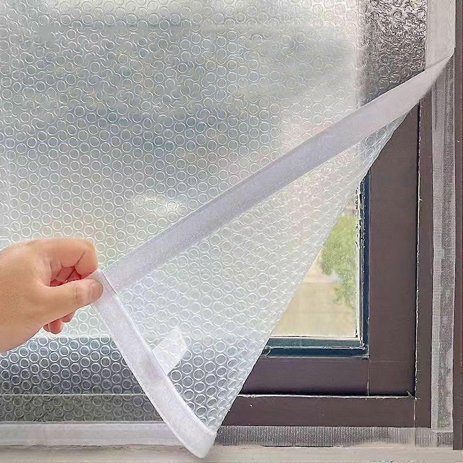 Window Insulation Kit PVC Bubble Thermal Film Energy Saving Windproof for Winter and Summer 60x80cm