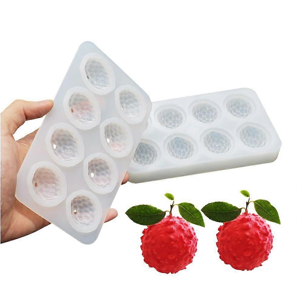 Silicone Dessert Mold 8 Cavity Lychee Shape Nonstick for Chocolate Jelly Cake and Pudding
