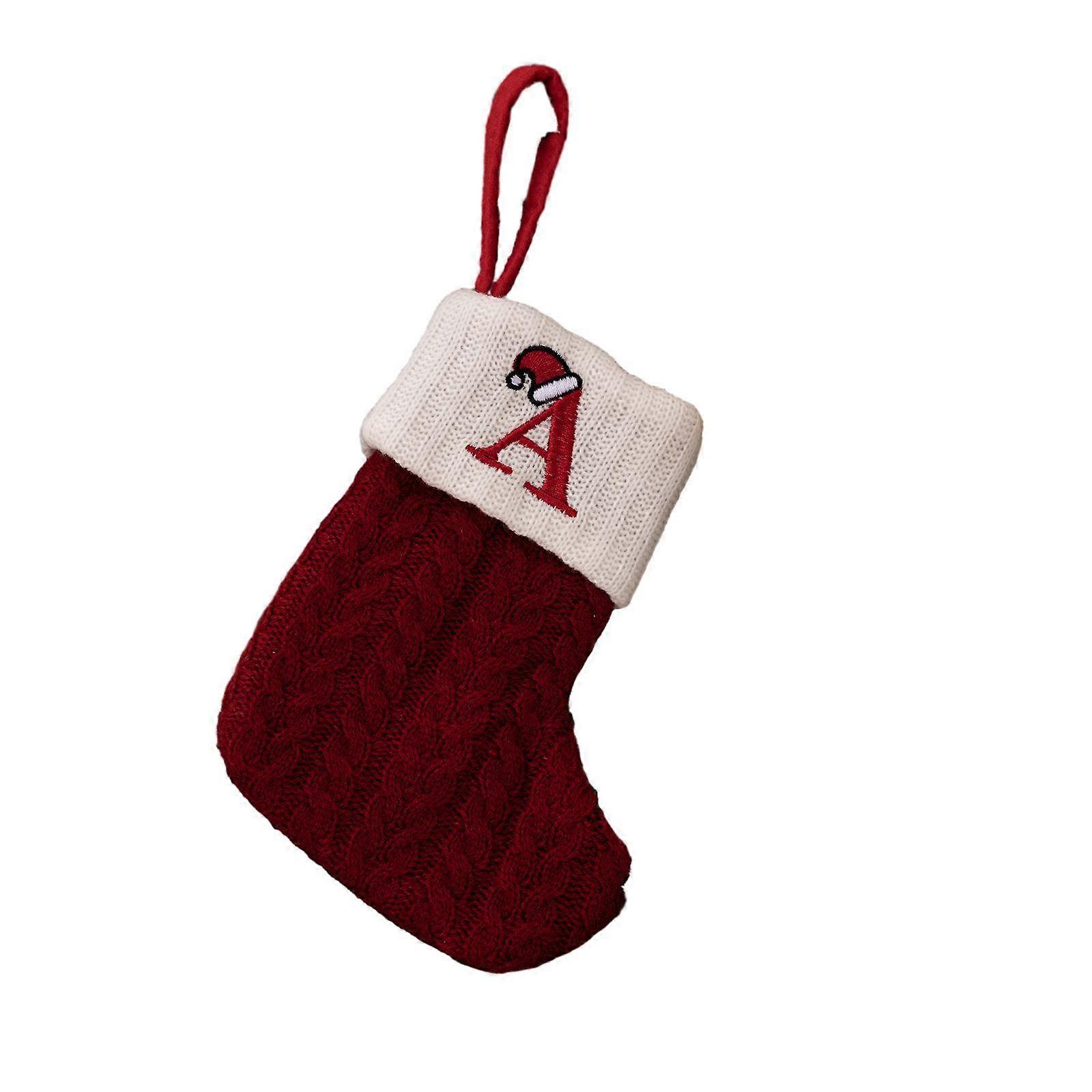 Alphabet Christmas Stocking Christmas Tree Decorating Knitted