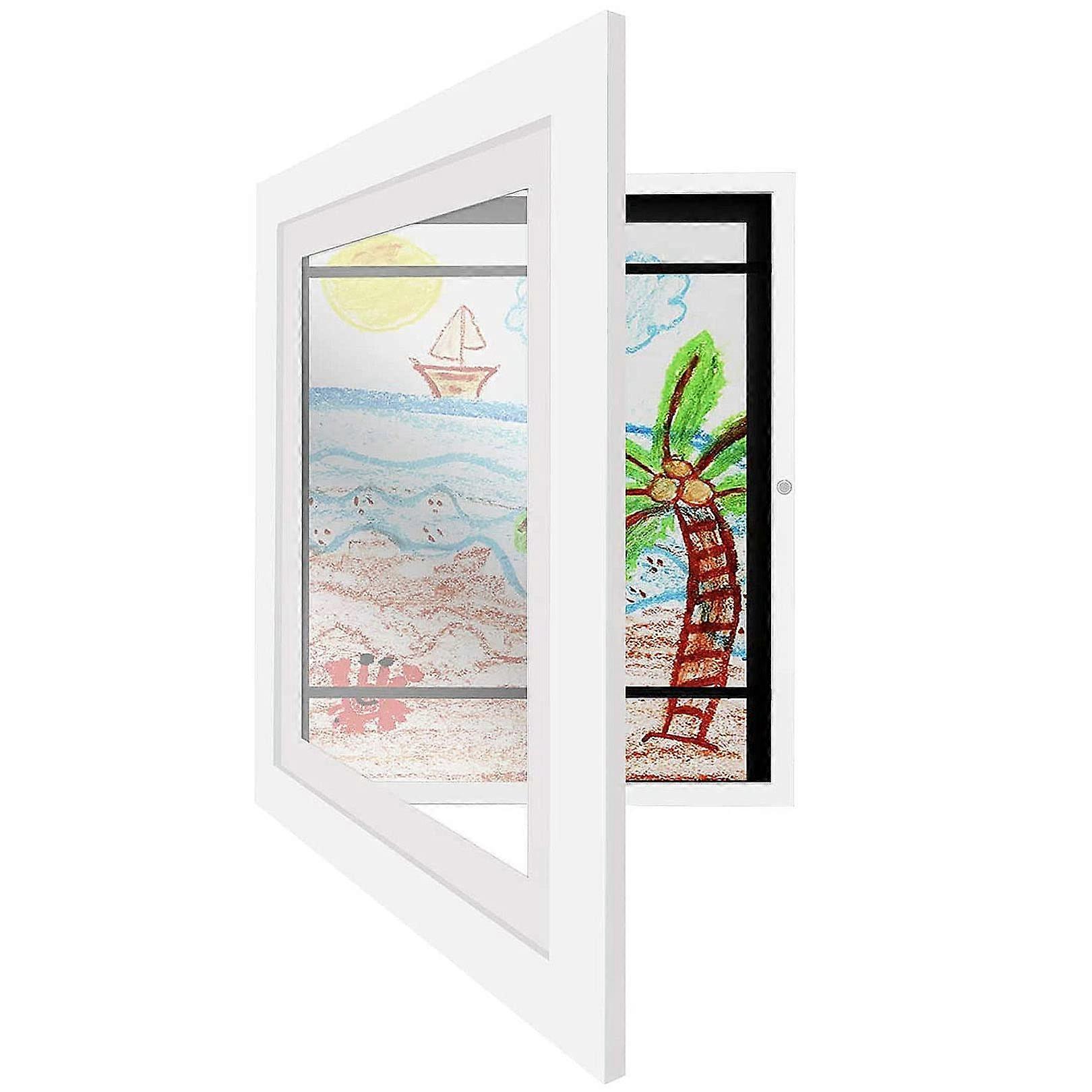 2Pack Kids Art Frame A4 Front Opening Changeable Display with Hidden Storage for Children Artwork