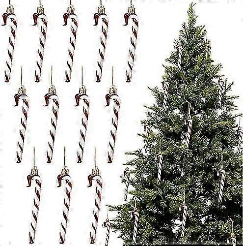12 Pcs Twisted Plastic Candy Cane Christmas Decorations