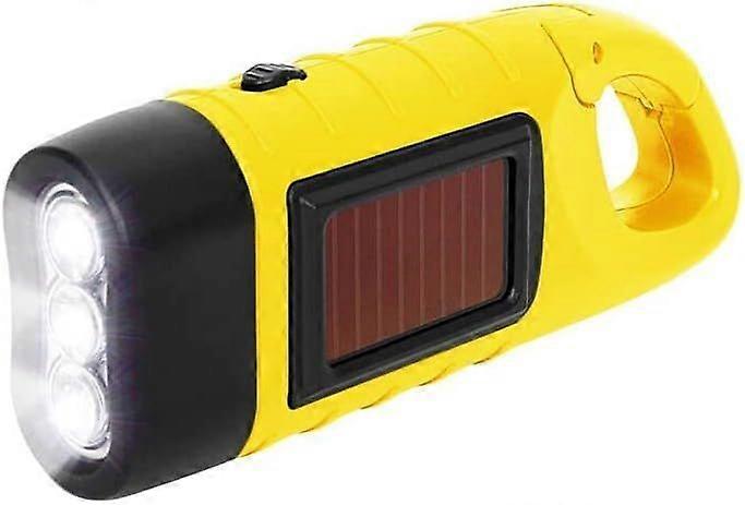 SEANCHEER Hand Crank Solar Powered Flashlights,Compact Emergency LED Flashlight Handheld Survival Flashlight,Quick Snap Carbiner Dynamo Flashlighting 