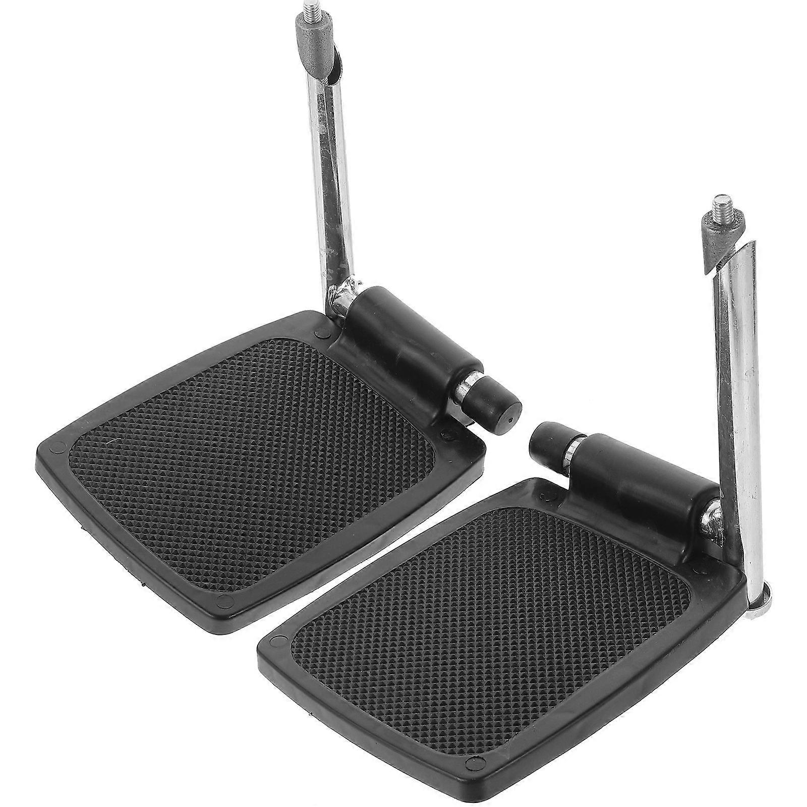 1 Pair of Heavy Duty Universal Wheelchair Footplates with Pole