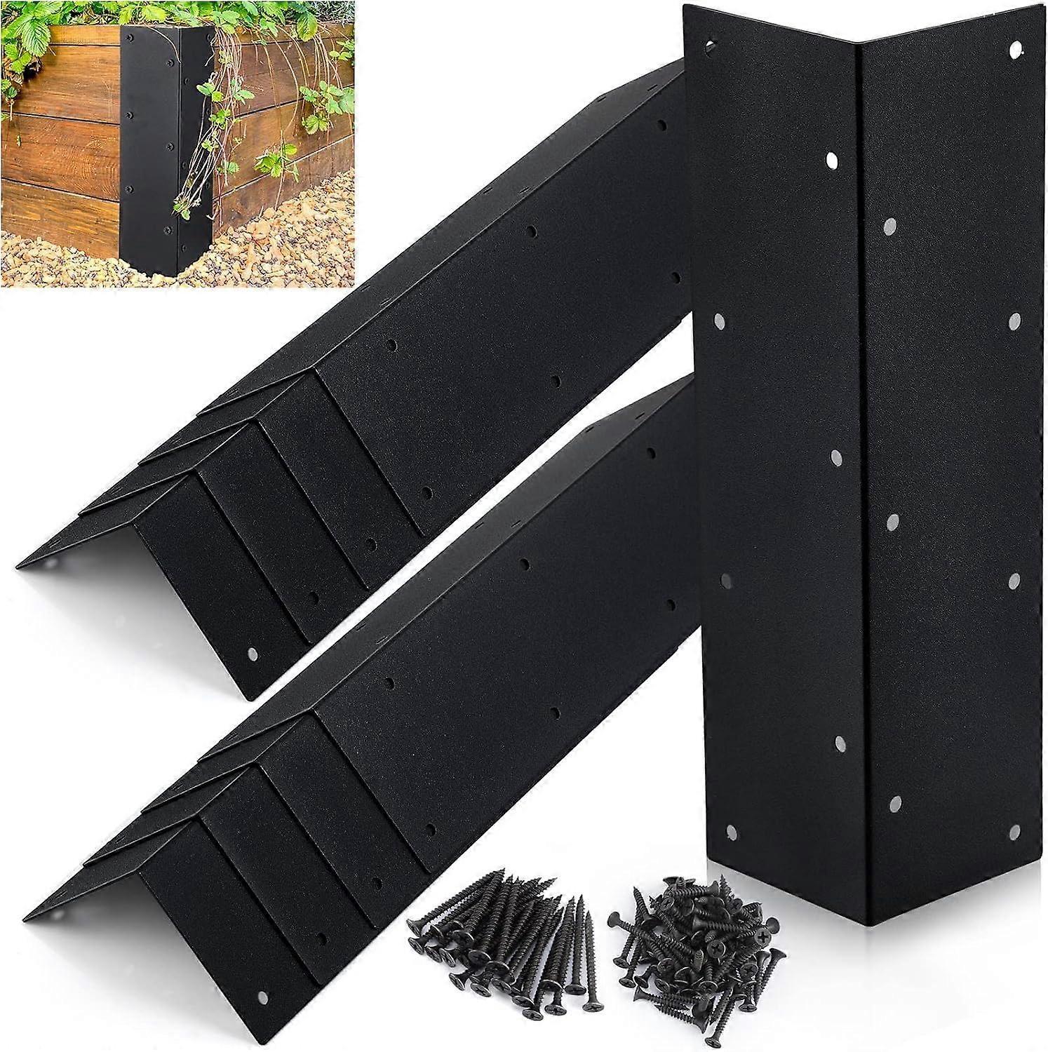 4Pcs Raised Garden Bed Corner Brackets Rustproof Thickened LShape Metal for 1224in Beds