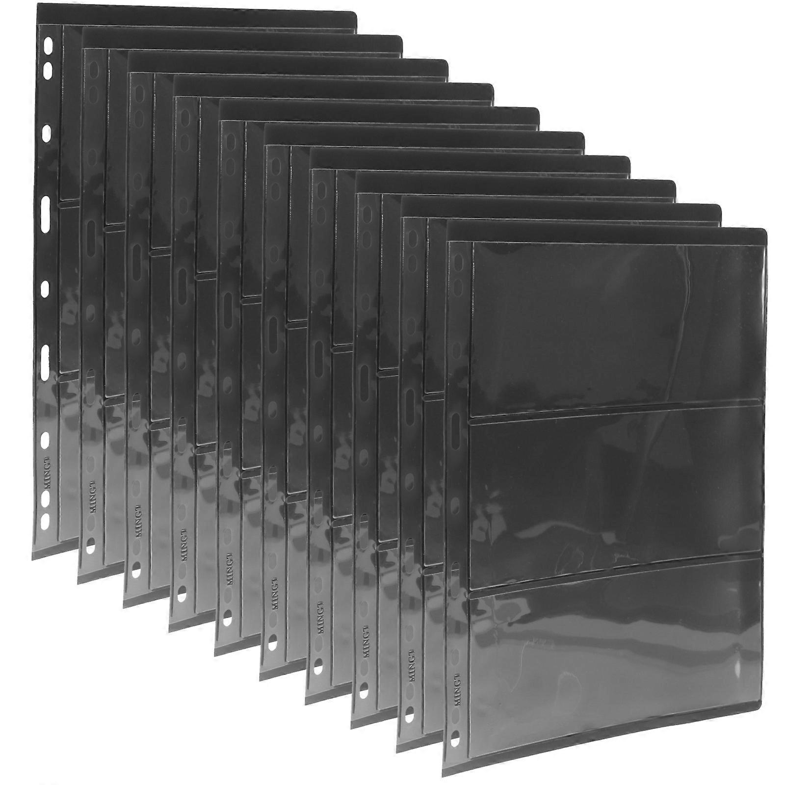 Stamp Holder Stamp Collecting Supply with 10 Sheets Black Loose-Leaf