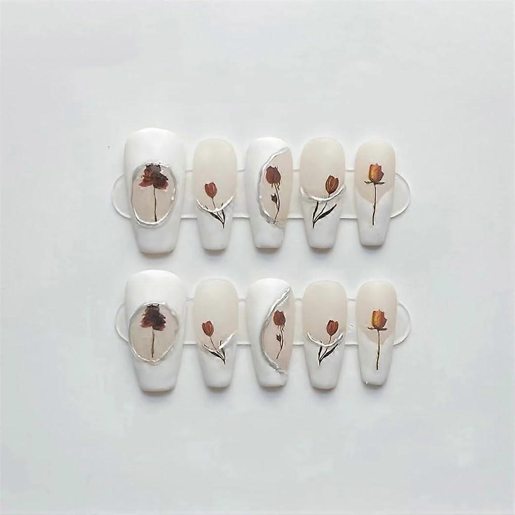 Handmade Matte Press On Nails with Complete Tool Kit, Reusable Full Coverage Fake Nails