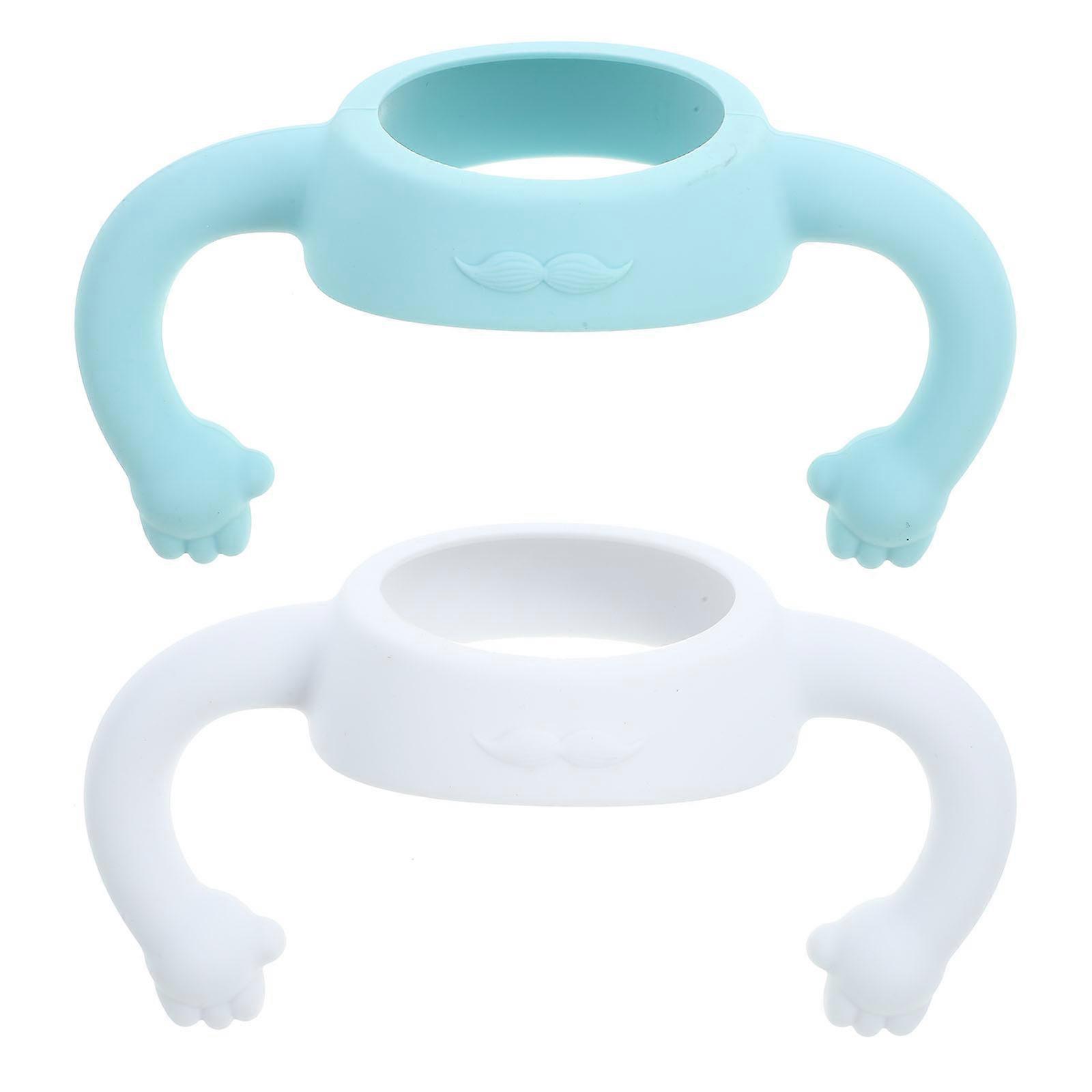 Milk Bottle Handle Silicone for Infant Feeding Use 2Pcs Assorted Color