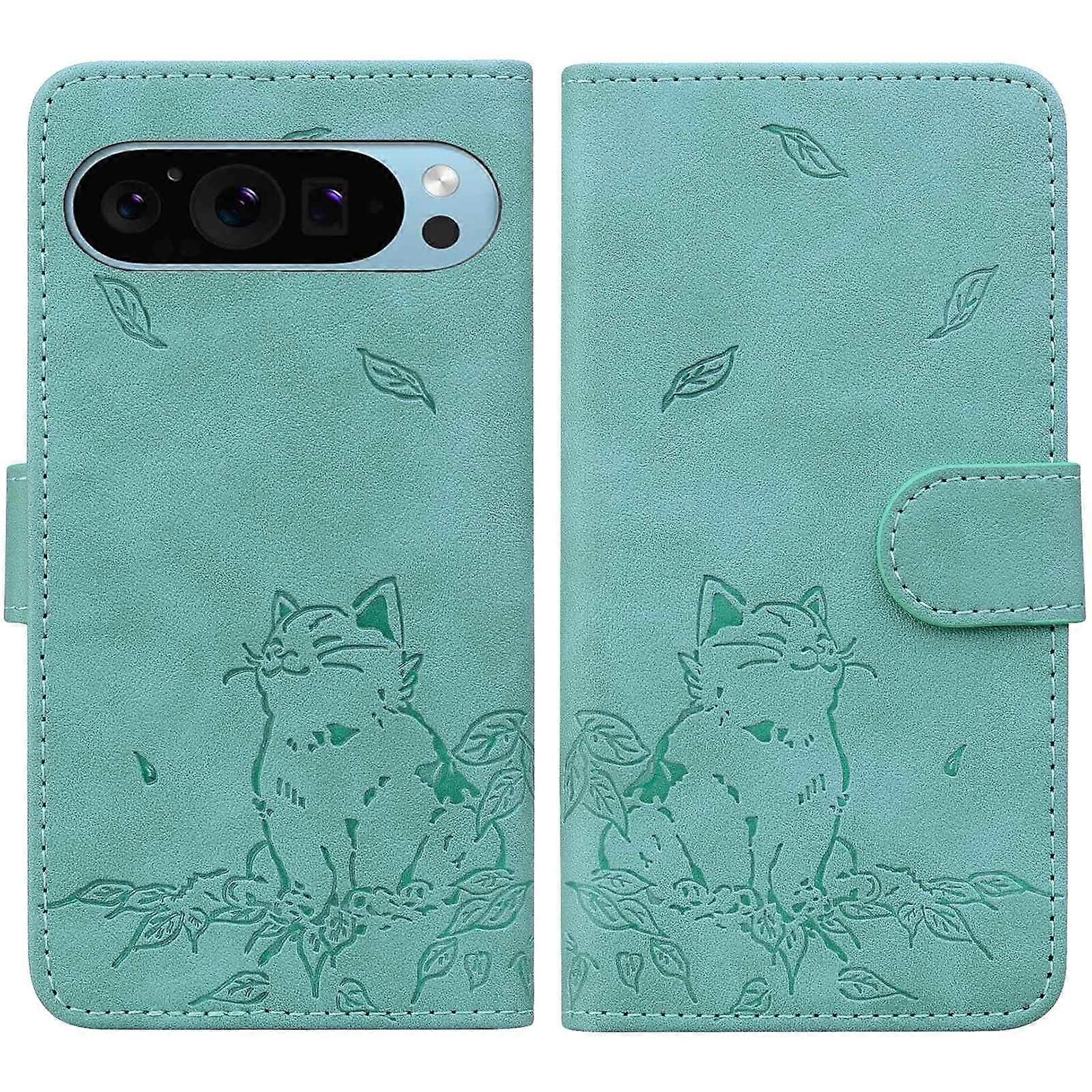 For Google Pixel 10 Pro/Pixel 10/Pixel 9 Pro/Pixel 9 Case Wallet Cat Pattern Imprinted Leather Phone