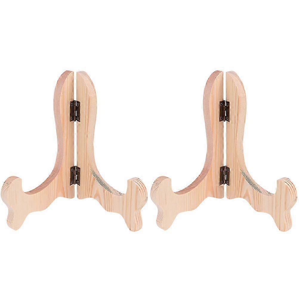 Wooden Plate Holder Display Stand for Decor 10Pcs Set