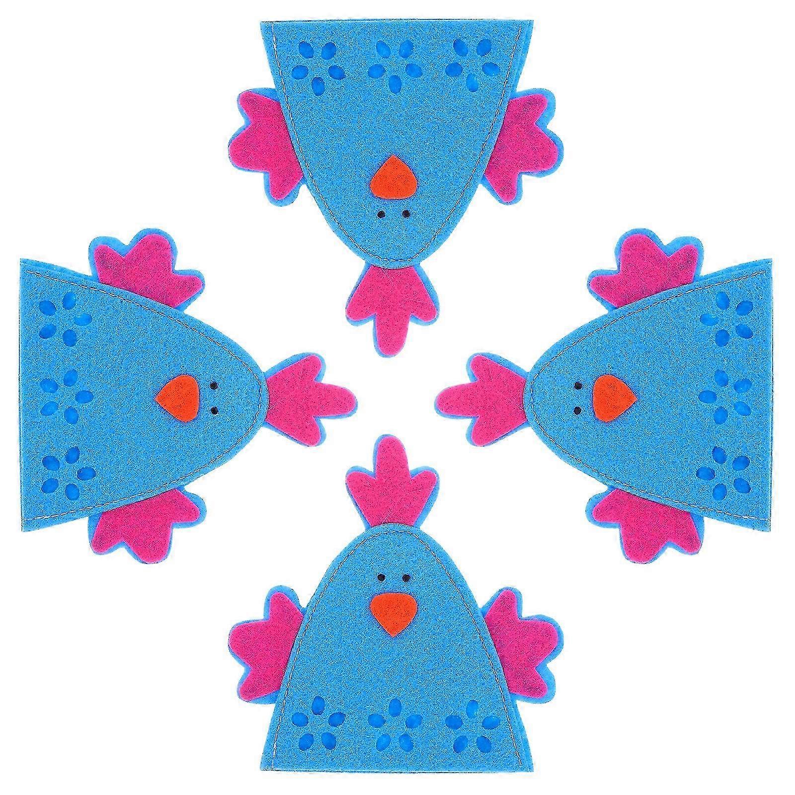 Blue Easter Egg Holder with Chick Design, 16Pcs for Party Decor