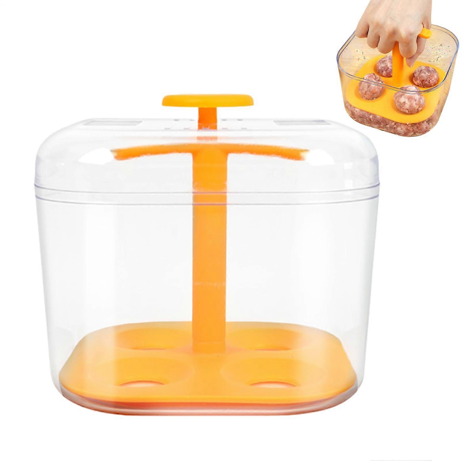 Mini 4Hole Meatball Maker NonStick Molding Tool for Uniform Shaping Kitchen Cooking Yellow