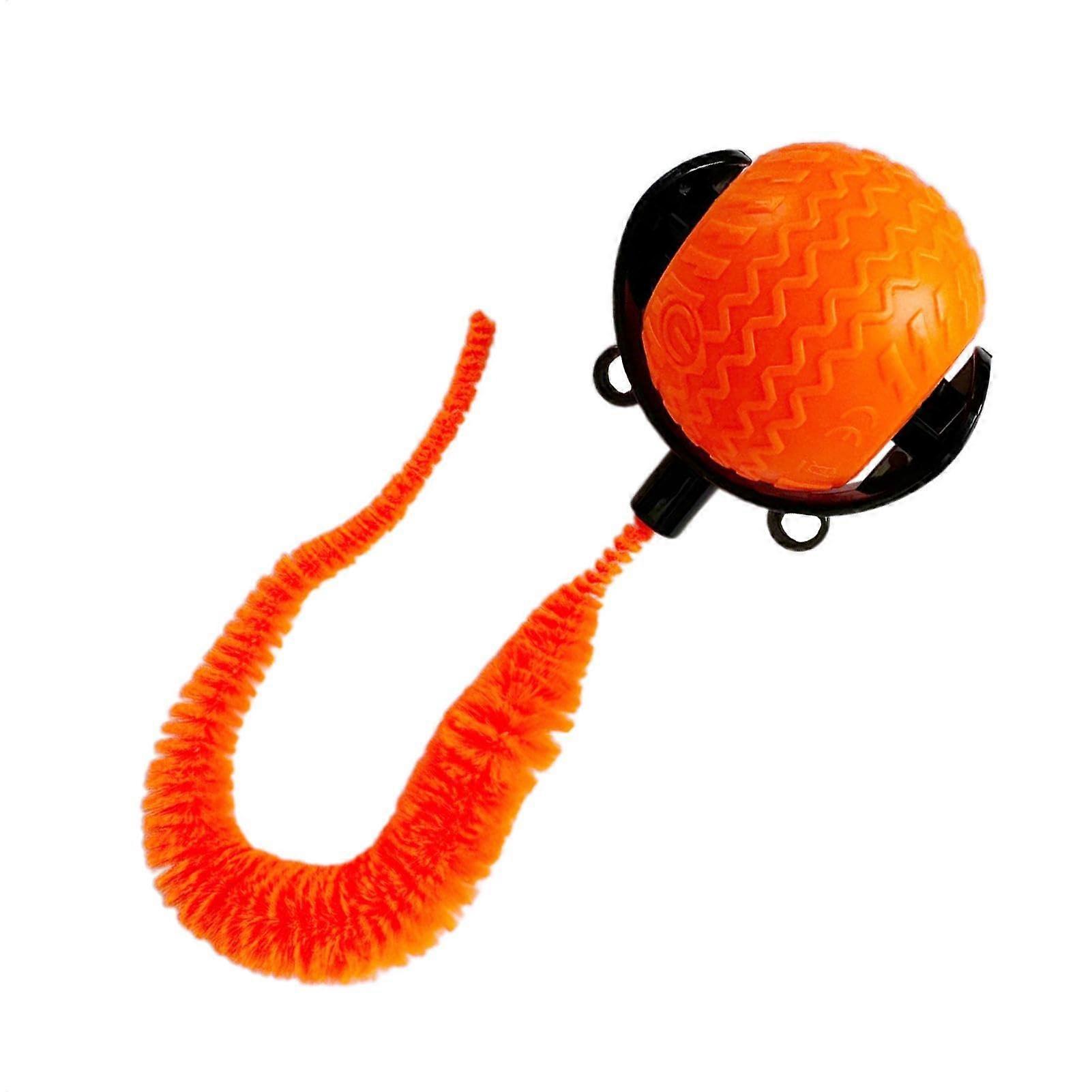 Interactive Cat Toy with Smart LED Lights, Automatic Rolling Silicone Ball for Cats, Orange