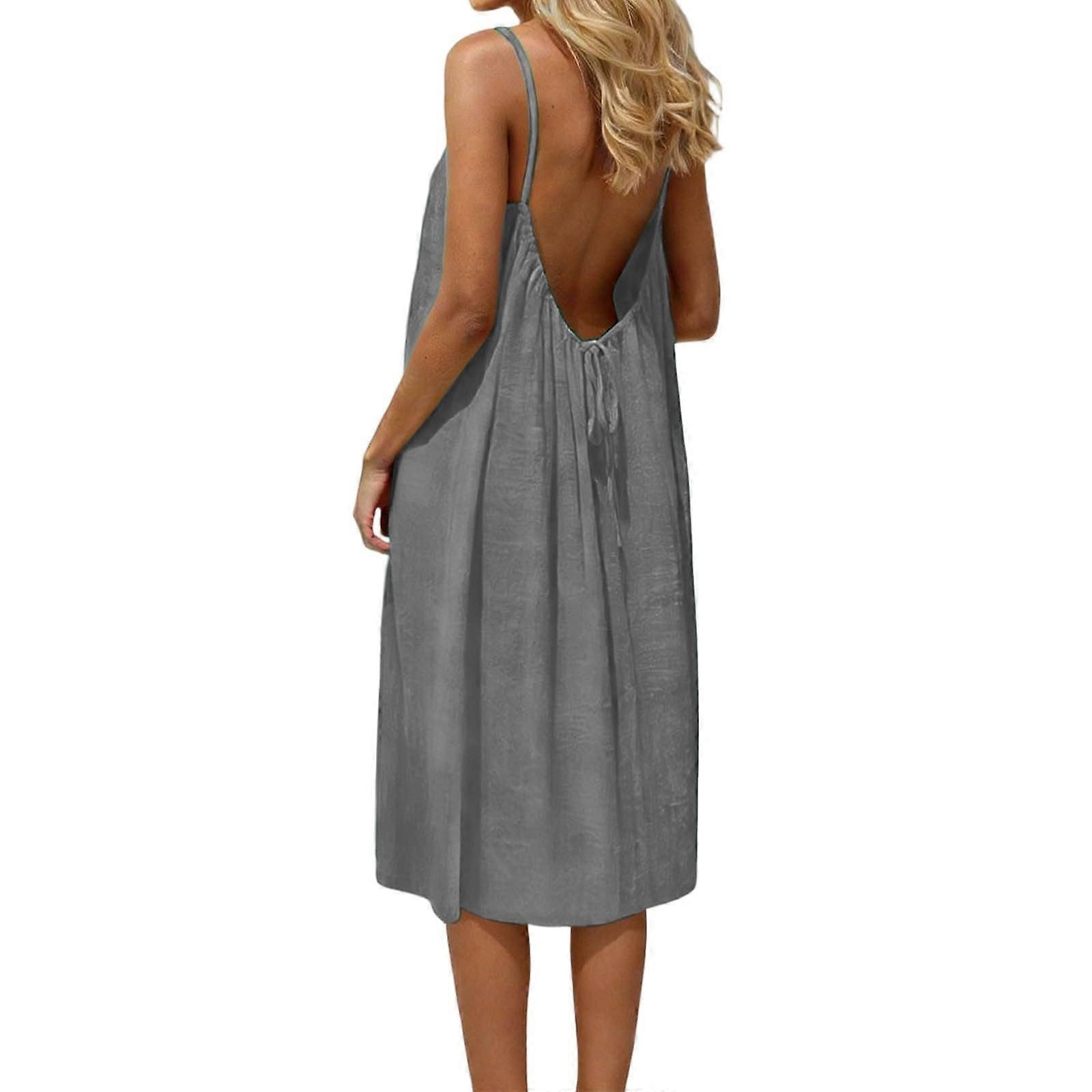 backless lounge dress Backless Dress Long Gaexia Backless Cami Dresses For Women Cami Lounge  Dress Backless Solid Color Sleeveless