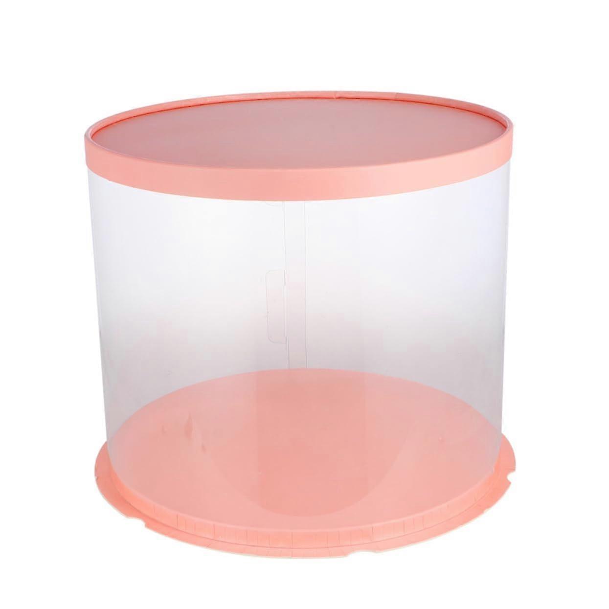 10 Inch Round Cake Box with Clear Window Display, DoubleLayer Cake Carrier for Secure Transport