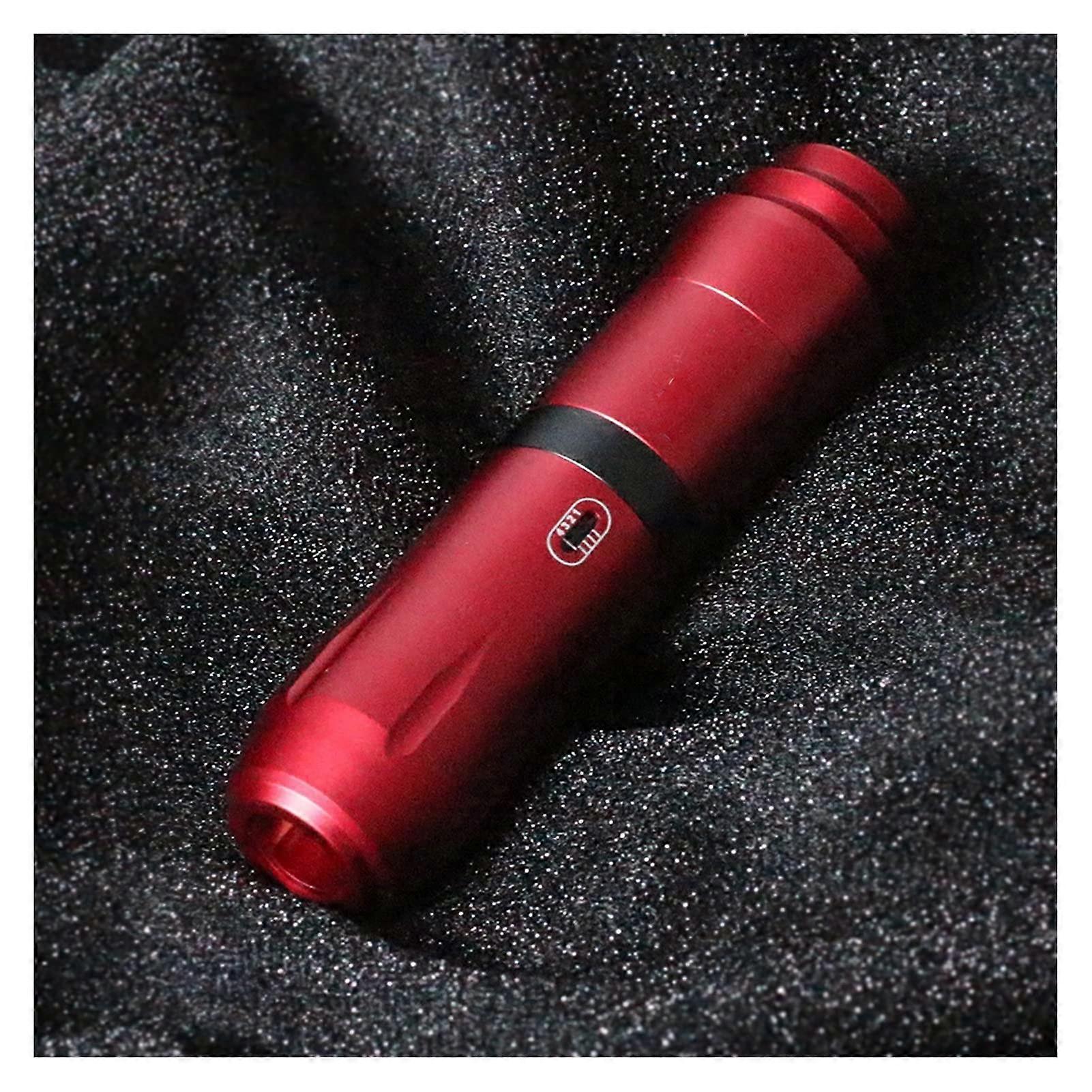 Tattoo Pen Machine with Adjustable Needle Depth and RCA Cord for Permanent Makeup, Red