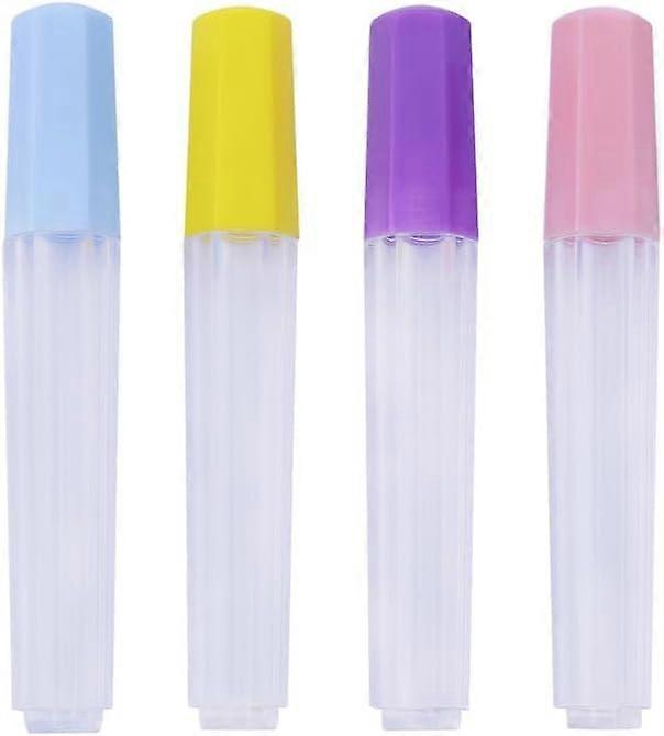 4Pcs Clear Plastic Needle Storage Tubes with ScrewOn Caps, Compact Sewing Needle Case
