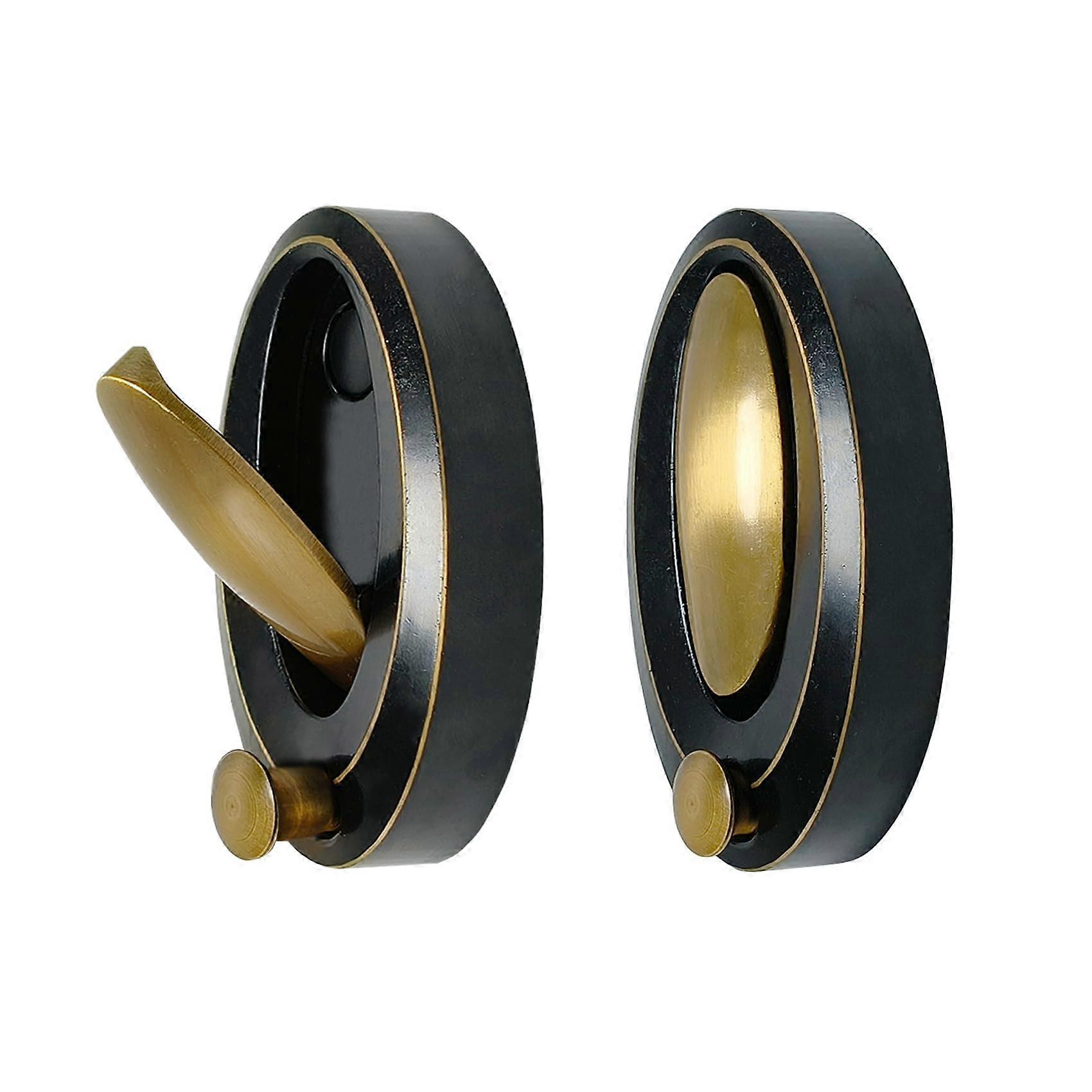 2Pcs Heavy Duty Folding Wall Hooks Aluminium Alloy RustResistant SpaceSaving for Bathroom Entryway Black