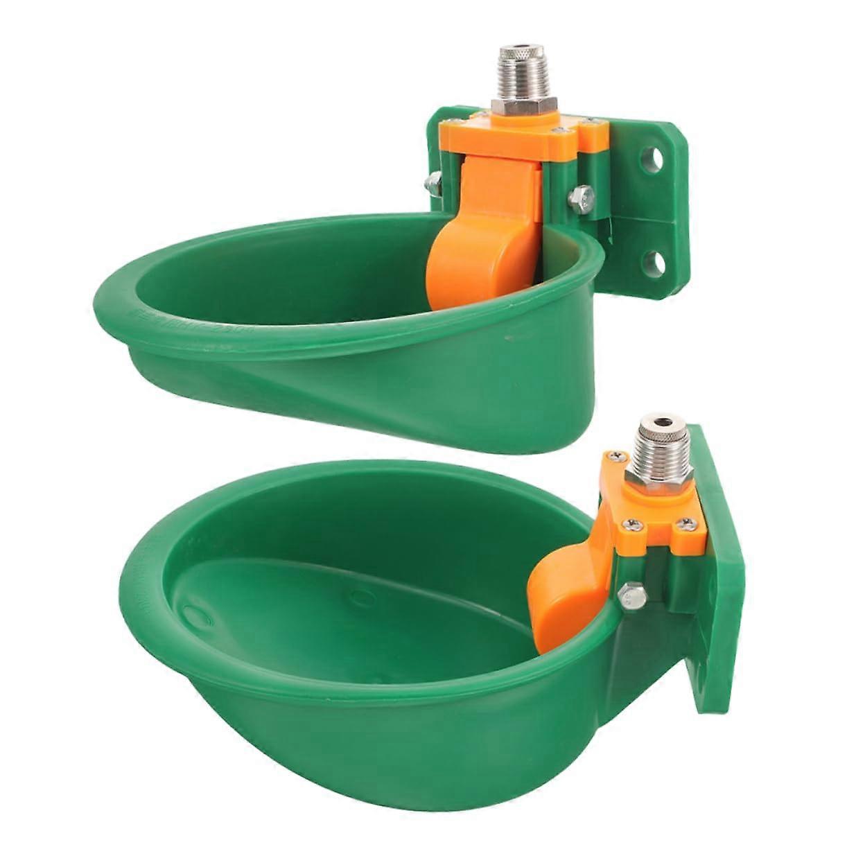 2 Pack Automatic Livestock Waterer Weatherproof Plastic Drinking Bowls for Cows and Sheep