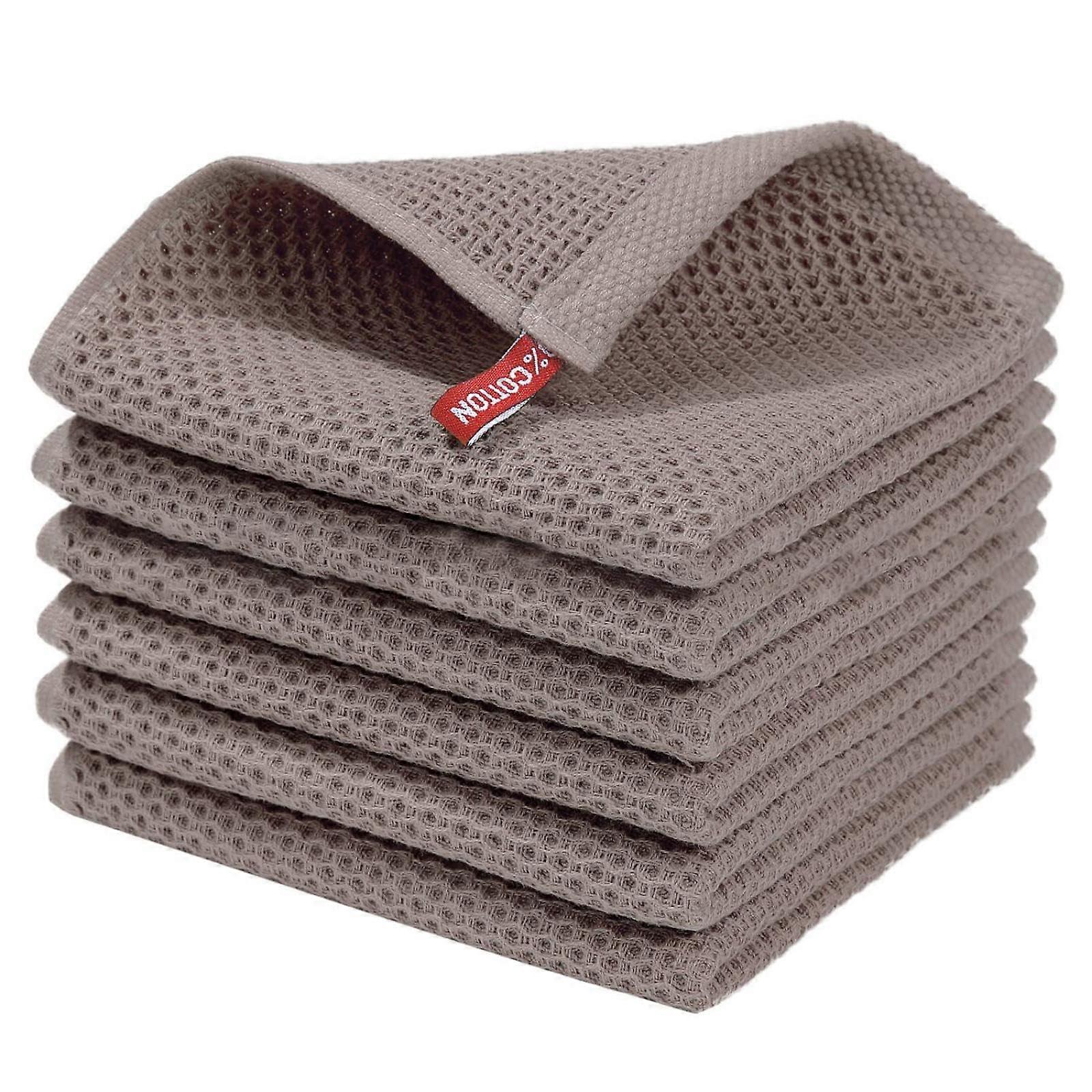 Cotton Waffle Dish Cloths with  Absorbency, Gentle Scrubbing Square Kitchen Towels
