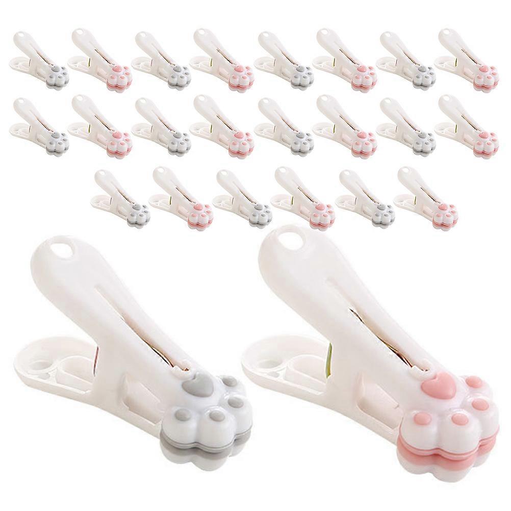 Multifunctional Windproof Drying Clips Cartoon Cat Paw Laundry Clothespins 24Pcs