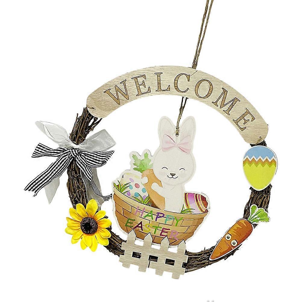 Festival Easter Wreath Pendant for Decor with Assorted Colors