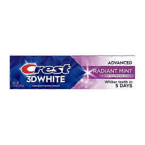 Crest 3D White Fluoride Anticavity Toothpaste Radiant Mint, 3.3 Oz