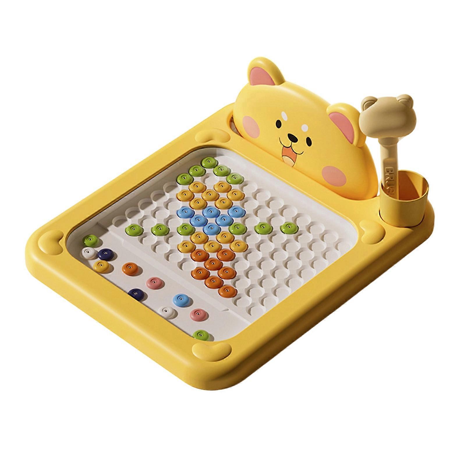 Magnetic Stroke Drawing Board Bear Design Interactive Bead Pen Game Pattern Sketching Board Portable
