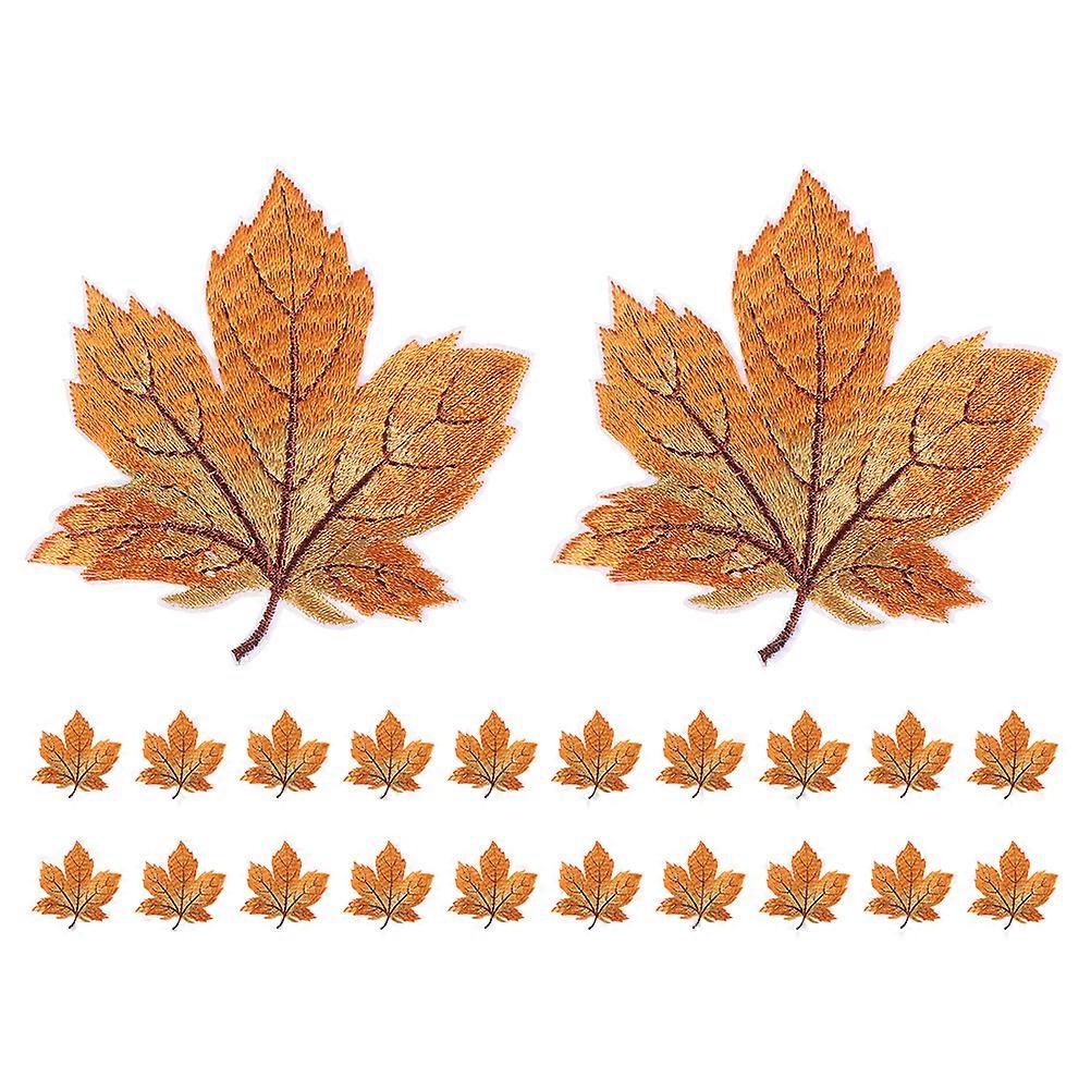 Embroidered Maple Leaf Patch for Decoration 24Pcs DIY Accessories