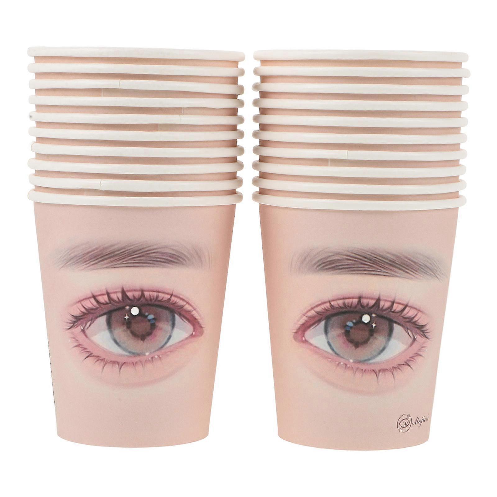 Eyelashes Practice Cup Kit Practice Lashes Paper Cups for Lash Extensions 20Pcs