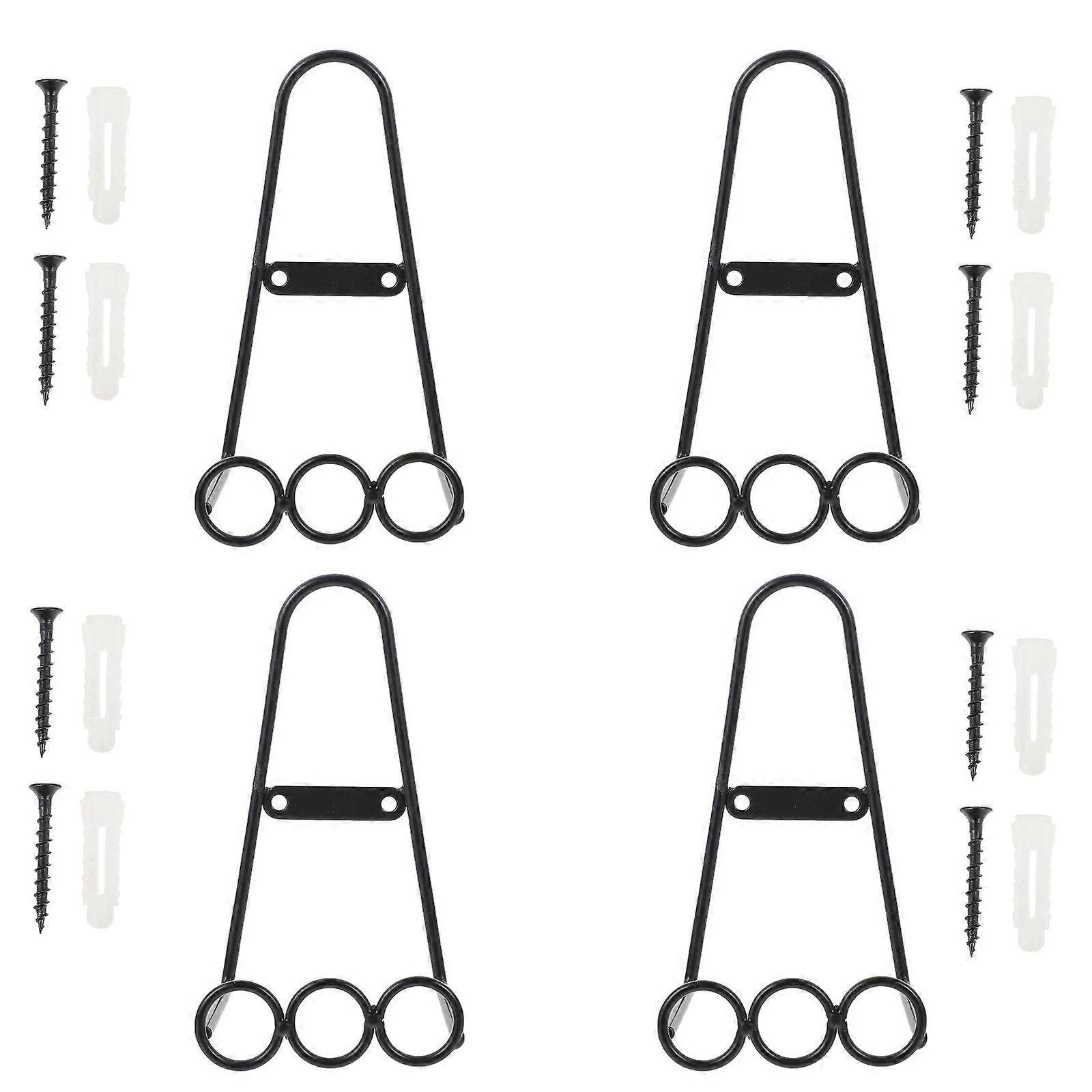 Black Iron Plate Stand for Home Use Display Function 4Pcs Set