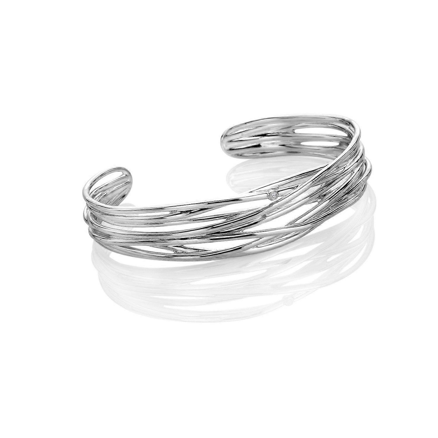 Hot Diamonds Sterling Silver String Bangle | Acotis - Sterling Silver / Diamonds