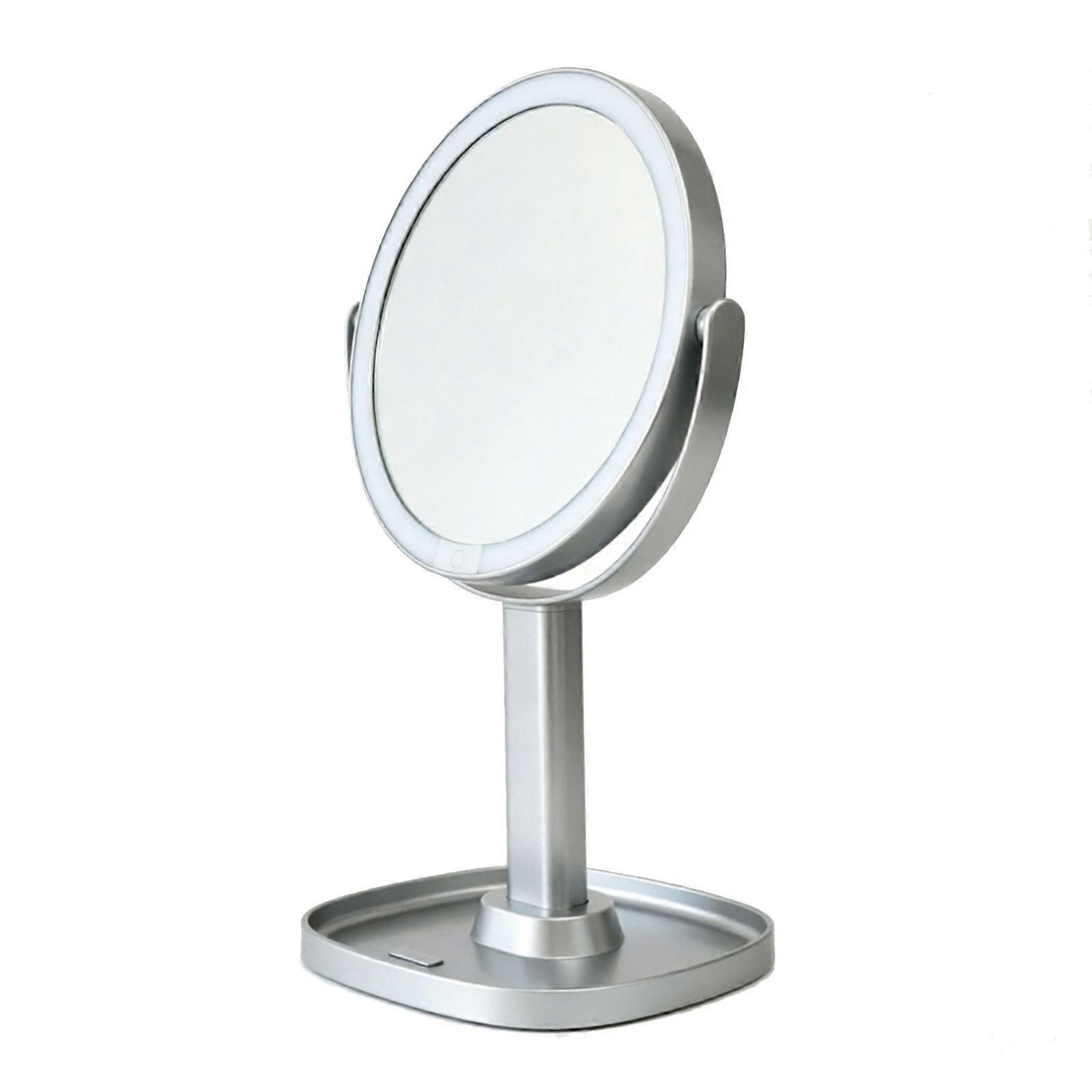 Small Two Side Lighted Mirror With Variable Brightness USB Powered For Simple Grooming Multicolor