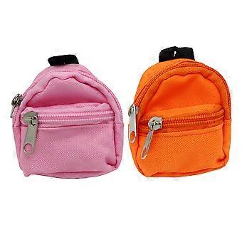 2 Pcs Boneca Mini Mochila Decorativa Boneca Mochila Bonecas Sacos de Pano (Laranja Rosa)