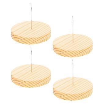 Puppenständer aus Holz mit Metallnadel für Häkelpuppen, 4-teilig, beige