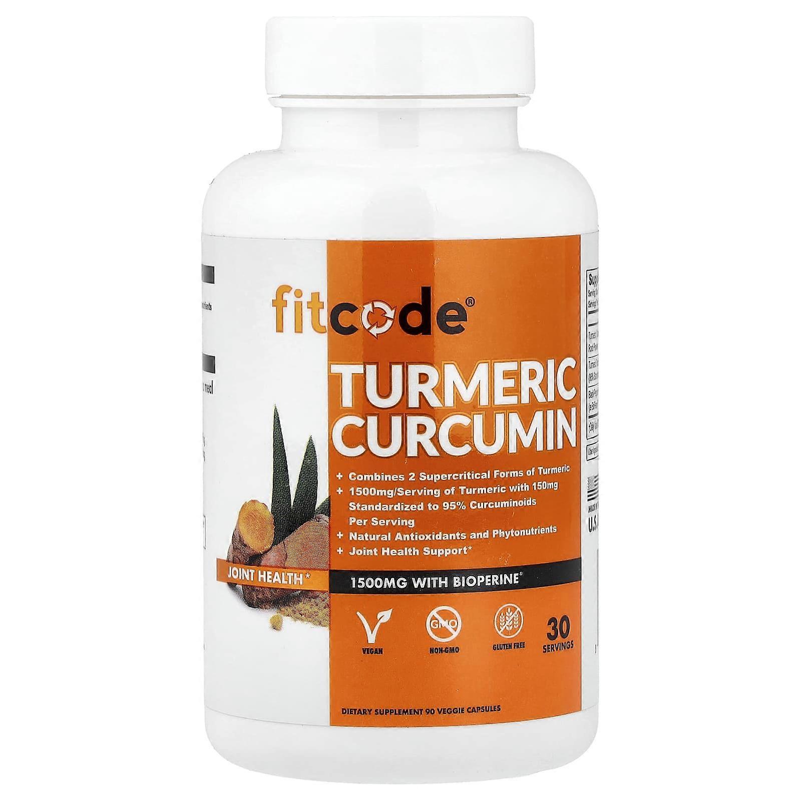 fitcode, Turmeric Curcumin, 90 Veggie Capsules, 2-Pack