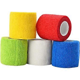 5 Rollen selbstklebendes elastisches Verbandband für Hunde und Katzen, Vliesstoff, verschiedene Farben und Muster, 5 cm x 5 cm, ideal für Wunden und Erste Hilfe bei Haustieren.