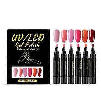 Serie de bolígrafos de gel para uñas Amz: bolígrafos de esmalte de uñas multicolor para decoración de uñas en casa, colores mixtos de moda, convenientes para aplicar para el cuidado diario de la piel.