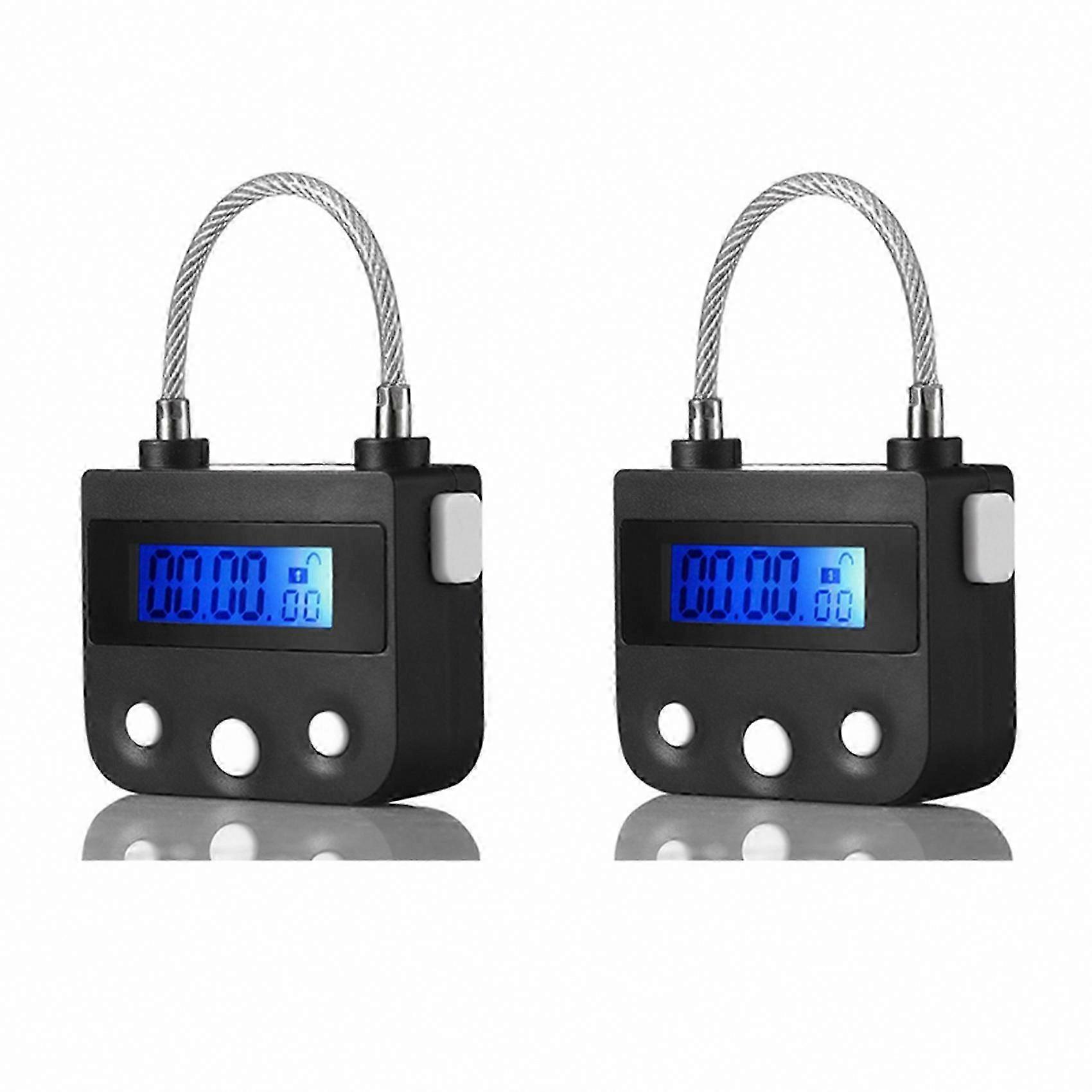 2-Pack Digital Security Latch with Automatic Countdown Timer for Household Door Gate Control