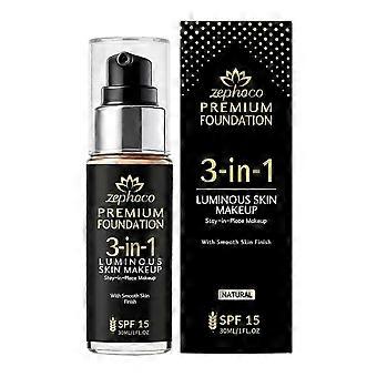 3-in-1 langhoudende foundation, natuurlijke en lichte basis make-up (30 ml)