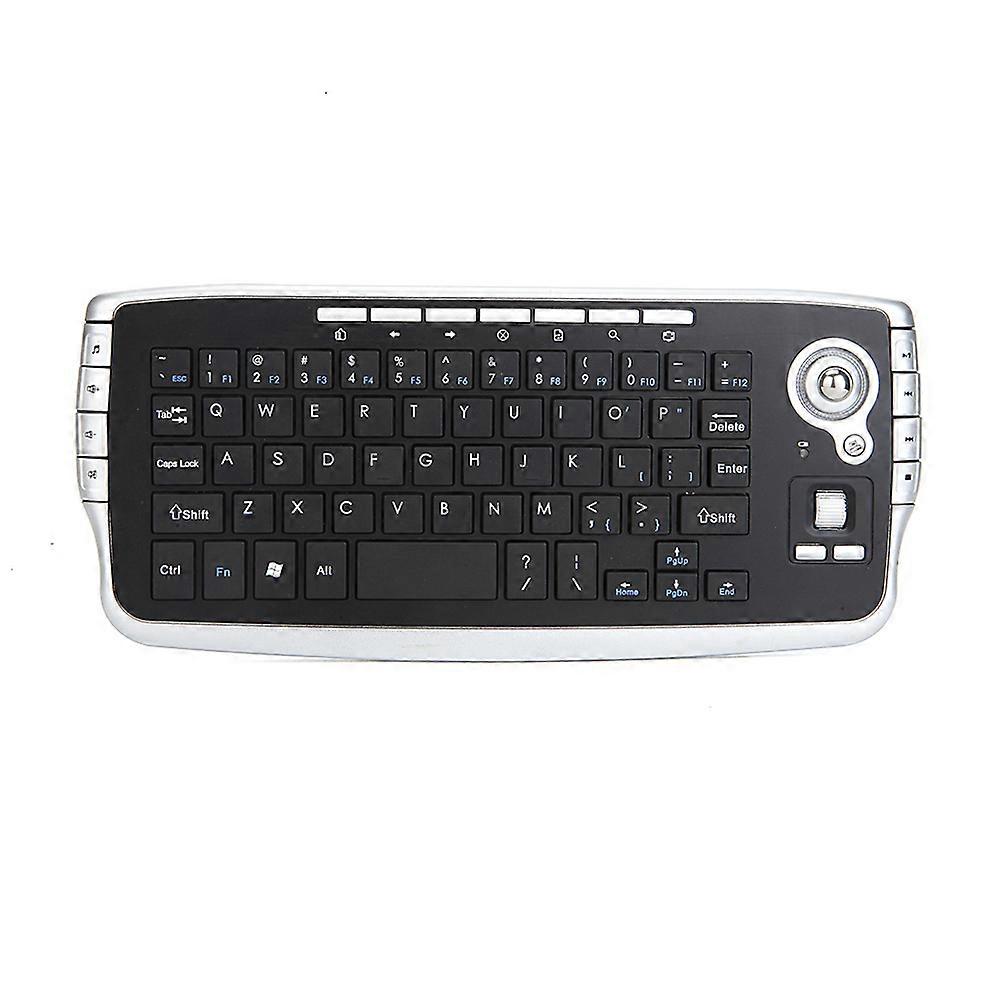 Multimedia 2.4Ghz Wireless Mini Keyboard with Trackball Mouse Scroll Wheel compatible with Mac Android Tv Box, Remote Controller