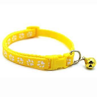 Collare per animali domestici Simpatico fibbia di sicurezza regolabile riflettente Comodo collare per cani con BellYellow
