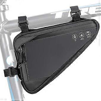 XYYC-Bike Triangle Frame Bag, Waterproof Reflective Bicycle Front Handlebar Bag Strap-On Saddle Cycling Pouch Storage Tube Bag for Phone Cash, Repair 