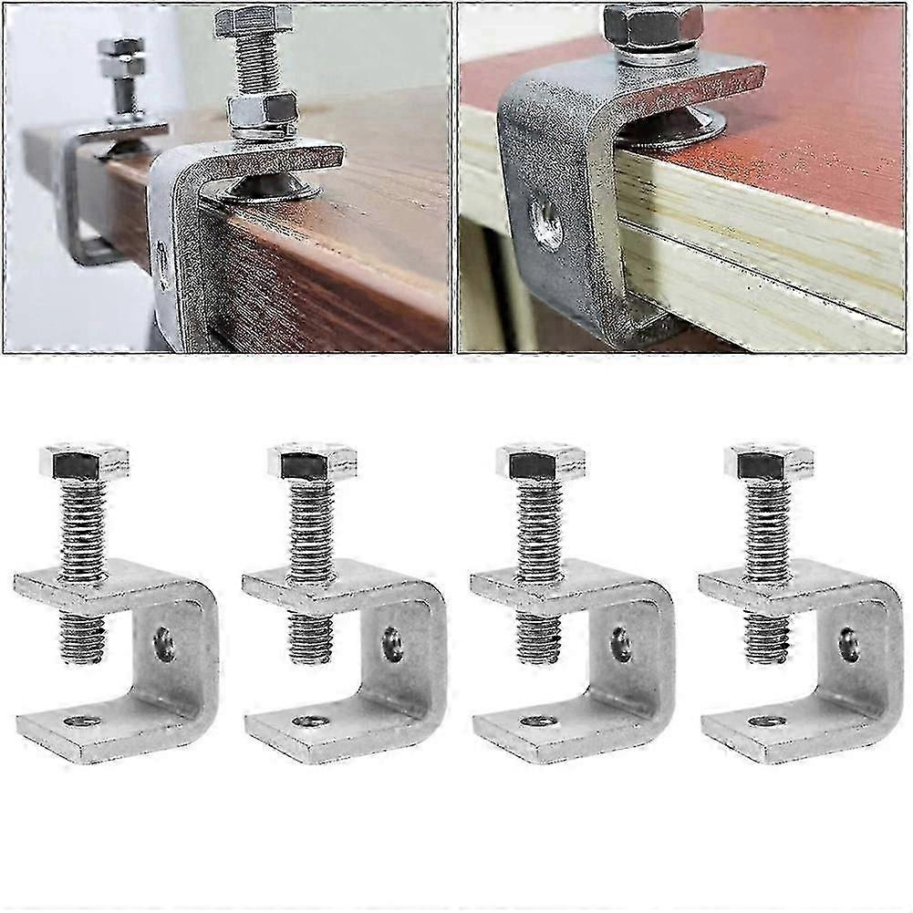 4Pcs C-Clamp Steel Pipe Square Clamp Pull Ring Adjustable Fixed Holder Clip Multi-Function Hardware