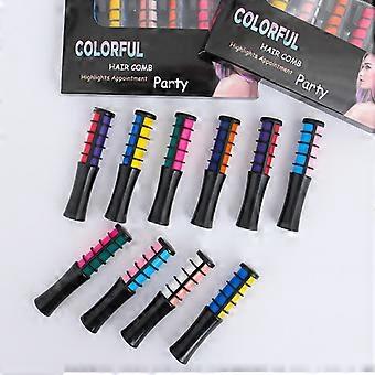 Color Hair Powder Brush Set, temporary hair color, great for holiday parties and cosplay, instant color change, easy to wash out, 6/10 colors.