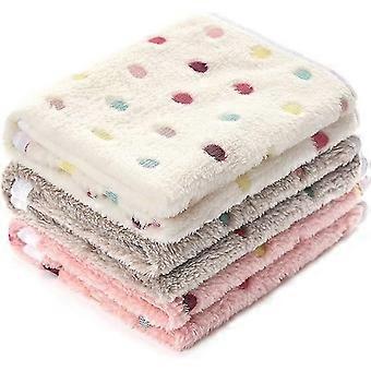 Ultra-soft Plush Dog/cat Blanket 3 Pieces Light Dots Medium (76 * 52cm)