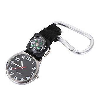 Bergbeklimmen horloge met kompas Pocket verpleegster horloge karabijnhaak ontwerp eenvoudige mode horloges (wit)