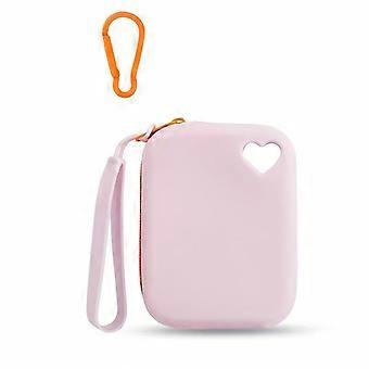 Silicone Dog Treat Bag with Carabiner Clip and Wrist Strap, Portable Pet Snack Pouch for Travel Training Walks