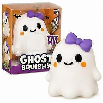 Schattig spookje, zacht stressverlichtend speeltje, Halloween-knijpspeeltje met langzame terugvering, kawaii spookdecoratie, zacht friemelspeeltje, leuk als feestcadeautje.