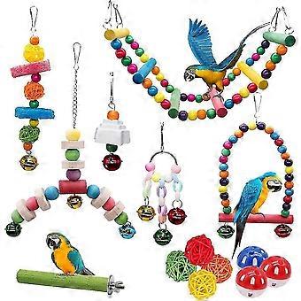 Vogel Papegaaien Speelgoed 14-pack Kooi Speelgoed Hangende Schommel Klimmen Shredding Zitstokken